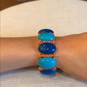Blue And orange stretchy bracelet
